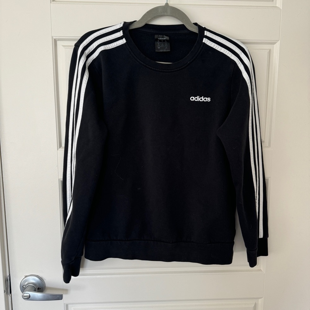 Adidas three stripe crew neck sweatshirt